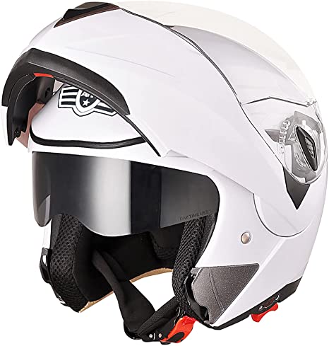 AHR Motorcycle Helmet Dual Visor Modular Flip up-Best Lightest Full Face Motorcycle Helmet