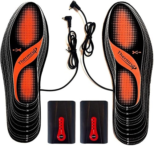 Thermrup Electric Heated Insoles Foot Warmers Rechargeable Li-Ion Battery