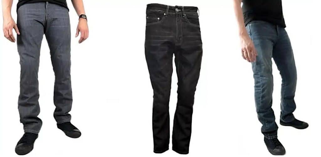 Sophisticated gray, black and faded blue Super Alloy jeans by AGVSPORT look casual in every aspect but perform like true motorcycle gear in the event of a crash. These are a great way to enjoy commutes to work sites and parties without having to change into different clothing for the occasion.