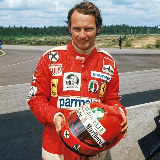 Niki Lauda with His AGV X1 F1 Racing Helmet