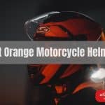 orange motorcycle helmets