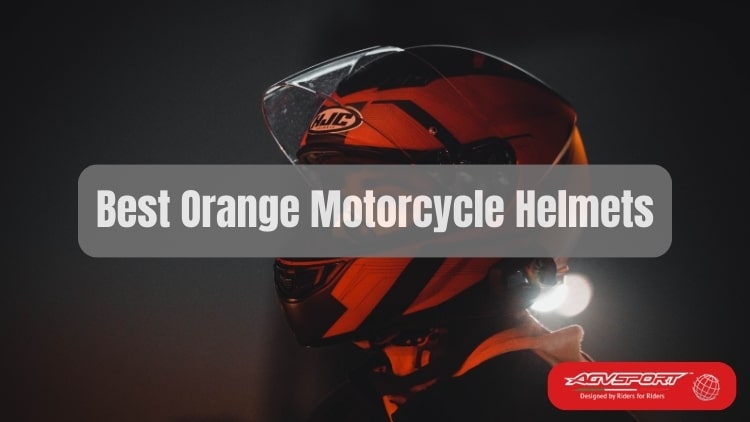 orange motorcycle helmets
